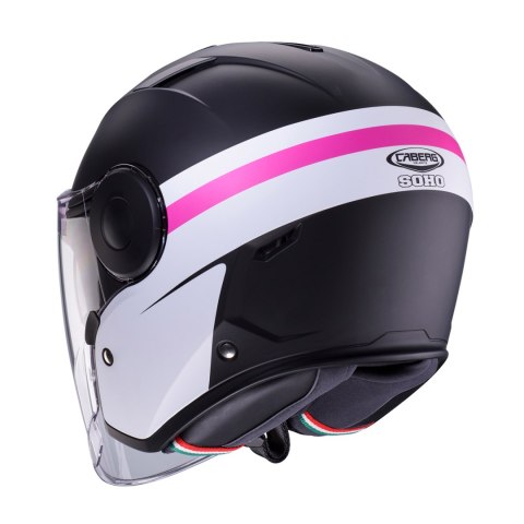 CABERG KASK OTWARTY JET Z BLENDĄ MODEL SOHO ZEPHYR KOLOR CZARNY MAT/BIAŁY/FUKSJA (INTENSYWNY ODCIEŃ RÓŻOWEGO) ROZMIAR M CABERG KASK OTWARTY JET Z BLENDĄ MODEL SOHO ZEPHYR KOLOR CZARNY MAT/BIAŁY/FUKSJA (INTENSYWNY ODCIEŃ RÓŻOWEGO) ROZMIAR M