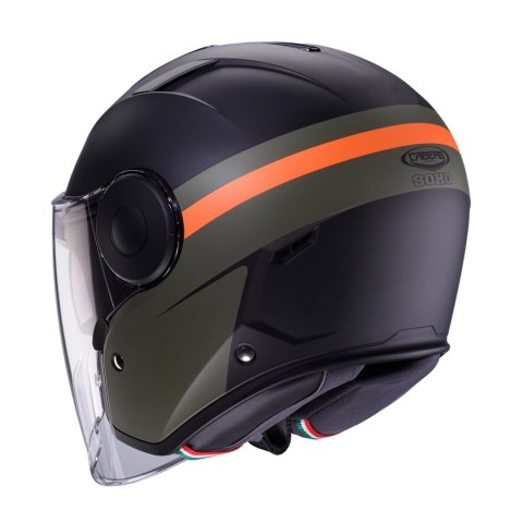 CABERG KASK OTWARTY JET Z BLENDĄ MODEL SOHO ZEPHYR KOLOR CZARNY/ZIELONY/POMARAŃCZOWY MAT ROZMIAR M CABERG KASK OTWARTY JET Z BLENDĄ MODEL SOHO ZEPHYR KOLOR CZARNY/ZIELONY/POMARAŃCZOWY MAT ROZMIAR M