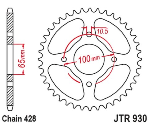 JT ZĘBATKA TYLNA SYM VF 185 '18-'23 (ŁAŃC. 520) JT ZĘBATKA TYLNA SYM VF 185 '18-'23 (ŁAŃC. 520)