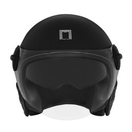 NOX PREMIUM KASK OTWARTY JET HERITAGE LEATHER KOLOR CZARNY MAT/CZARNY ROZMIAR S