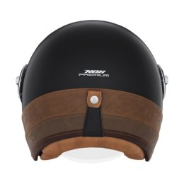 NOX PREMIUM KASK OTWARTY JET HERITAGE LEATHER KOLOR CZARNY/BRĄZOWY ROZMIAR S