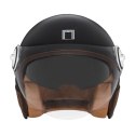 NOX PREMIUM KASK OTWARTY JET HERITAGE LEATHER KOLOR CZARNY/BRĄZOWY ROZMIAR S