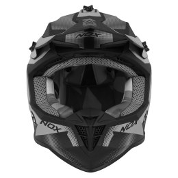 NOX PROMOCJA KASK CROSS / OFFROAD N633 FUSION KOLOR CZARNY MAT/TYTANOWY ROZMIAR XL (ZAPIĘCIE MIKROMETRYCZNE)