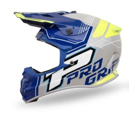 PROGRIP 2024/11 KASK CROSS PG3080 ADVENTURE KOLOR NIEBIESKI SZARY ŻÓŁTY FLUO ROZM. S (3080-401) ( HOMOLOGACJA ECE 22R06, ZAPIĘCI