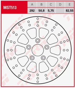 TRW ZF TARCZA HAMULCOWA TYŁ HARLEY DAVIDSON FLH / FLHR / FLHT 1340 ELECTRA, FAT BOY, DYNA, XL / XLH / XLS ROADSTER, SPORTSTER