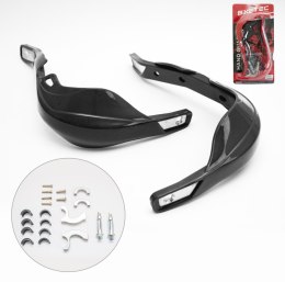 BIKETEC PARTS OSŁONY RĄK (HANDBARY) ALU KOLOR CZARNY (Z MOCOWANIAMI 22MM I 28MM)