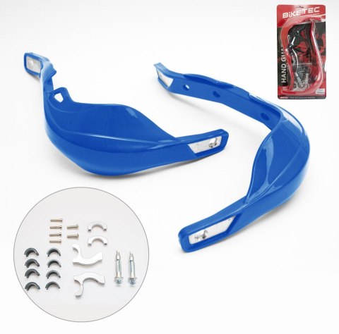 BIKETEC PARTS OSŁONY RĄK (HANDBARY) ALU KOLOR NIEBIESKI (Z MOCOWANIAMI 22MM I 28MM) BIKETEC PARTS OSŁONY RĄK (HANDBARY) ALU KOLOR NIEBIESKI (Z MOCOWANIAMI 22MM I 28MM)