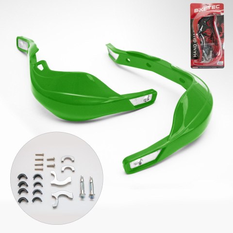 BIKETEC PARTS OSŁONY RĄK (HANDBARY) ALU KOLOR ZIELONY (Z MOCOWANIAMI 22MM I 28MM) BIKETEC PARTS OSŁONY RĄK (HANDBARY) ALU KOLOR ZIELONY (Z MOCOWANIAMI 22MM I 28MM)