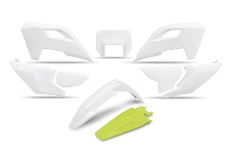 UFO KOMPLET PLASTIKÓW HUSQVARNA TE 150 / 250 / 300 '24-'25, FE 250 / 350 / 450 / 501 '24-'25, KOLOR OEM BIAŁY ŻÓŁTY UFO KOMPLET PLASTIKÓW HUSQVARNA TE 150 / 250 / 300 '24-'25, FE 250 / 350 / 450 / 501 '24-'25, KOLOR OEM BIAŁY ŻÓŁTY