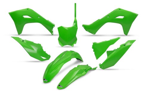 UFO KOMPLET PLASTIKÓW KAWASAKI KXF 450 '24, KOLOR OEM ZIELONY UFO KOMPLET PLASTIKÓW KAWASAKI KXF 450 '24, KOLOR OEM ZIELONY