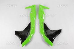 UFO OSŁONY CHŁODNICY KAWASAKI KXF 250 '17-'20 KOLOR OEM '17-'18 I '20 (ZIELONY/CZARNY)