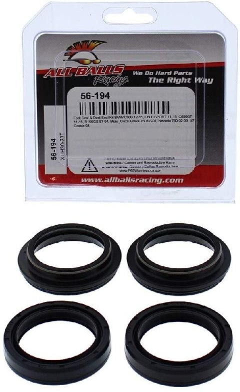 ALL BALLS KOMPLET USZCZELNIACZY OLEJOWYCH I PYŁOWYCH BMW C600 11-15, C650GT 11-15, R100GS 87-94, MOTO GUZZI BREVA 750 03-07, NEV
