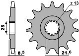 PBR ZĘBATKA PRZEDNIA 2137 15 18NC KAWASAKI Z1000 07-16 (JTF1537.15) (ŁAŃC. 525)