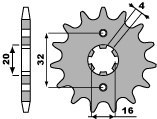 PBR ZĘBATKA PRZEDNIA 2182 13 18NC YAMAHA WR 125 R/X 09-11, YZF 125R 08-11 (-1) (ŁAŃC. 428)