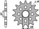 PBR ZĘBATKA PRZEDNIA 2190 15 18NC SUZUKI GSXR 1000 09-13 (-2) (ŁAŃC. 530)