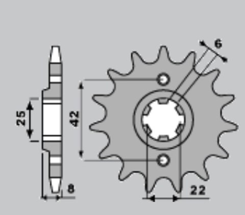 PBR ZĘBATKA PRZEDNIA 281 14 18NC (JTF281.14) (ŁAŃC. 520) (MADE IN ITALY)