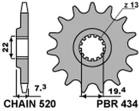 PBR ZĘBATKA PRZEDNIA 434 14 SUZUKI DR 250 '82-'87, GZ 250, GN 250 (JTF434.14) (ŁAŃC. 520) (434.14JT) PBR ZĘBATKA PRZEDNIA 434 14 SUZUKI DR 250 '82-'87, GZ 250, GN 250 (JTF434.14) (ŁAŃC. 520) (434.14JT)