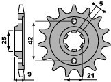 PBR ZĘBATKA PRZEDNIA 576 19 18NC YAMAHA XT 350 85-00 (ŁAŃC. 428) (JTF576.19)