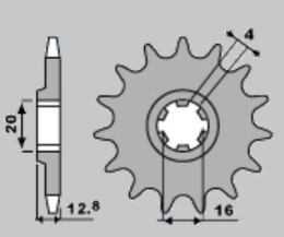 PBR ZĘBATKA PRZEDNIA 801 13 TM 125 EN '00-'05, TM 125 MX '00-'04, TM 80 '93-'01 (ŁAŃC. 520)