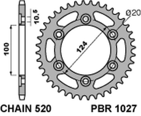 PBR WYPRZEDAZ ZĘBATKA TYLNA 1027 42 C45 DUCATI MONSTER 695/800 (JTR735.42) (ŁAŃC. 520) PBR WYPRZEDAZ ZĘBATKA TYLNA 1027 42 C45 DUCATI MONSTER 695/800 (JTR735.42) (ŁAŃC. 520)