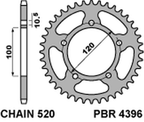PBR ZĘBATKA TYLNA 4396 39 APRILIA RS 125 06-12 (JTR703.39) PBR ZĘBATKA TYLNA 4396 39 APRILIA RS 125 06-12 (JTR703.39)