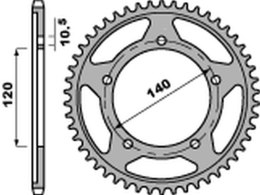 PBR ZĘBATKA TYLNA 4398 49 C45 SUZUKI DL 1000 V-STROM '02-'19, GSX-R 1000 '01-'19, GSX-R /GSR '06-'10, DL 650 V-STROM '04-'19 (JT