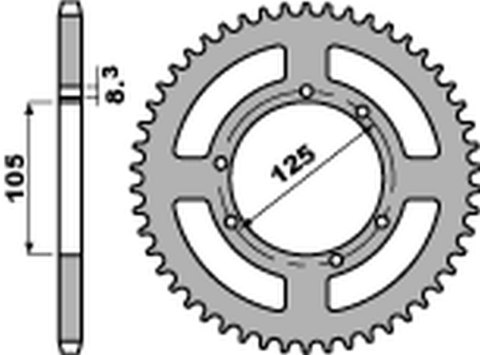 PBR ZĘBATKA TYLNA 4413 57 F YAMAHA XT 125X/SM/R '05-'10 (JTR1134.57) (ŁAŃC. 428) PBR ZĘBATKA TYLNA 4413 57 F YAMAHA XT 125X/SM/R '05-'10 (JTR1134.57) (ŁAŃC. 428)