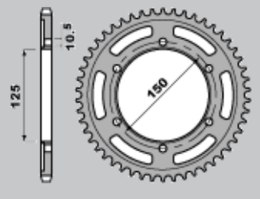 PBR ZĘBATKA TYLNA 4454 44 C45 KTM 950/990/1050/1090/1190/1290 ADVENTURE/SUPER ADVENTURE (JTR899.44) (ŁAŃC.525)