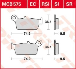 TRW ZF KLOCKI HAMULCOWE KH131 SINTER OFFROAD HONDA CRF 230 08-10, XR 250 88-97, XR 600 91-99, YAMAHA WR 125 98-07, TYŁ