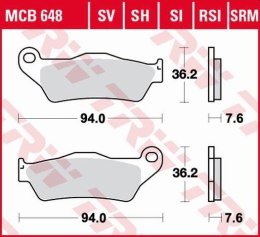 TRW ZF KLOCKI HAMULCOWE KH181 SINTER STREET BMW R 1200 HP2 04-10 R-NINE T '13-, K 1300 GT 09-15, KTM EXC 525 03-07, LC4 ADV 97-0