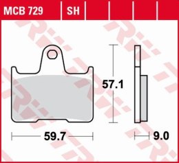 TRW ZF KLOCKI HAMULCOWE KH254 ORGANIC SUZUKI GSXR 600 04-05, GSF 650 05-06, GSXR 750 04-05, GSX 1400 01-07, TYŁ