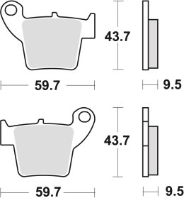 TRW ZF KLOCKI HAMULCOWE KH346 SINTER OFFROAD (WYCZYNOWE) HONDA CRF 250 04-, CRF 450 02-, TYŁ