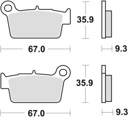 TRW ZF KLOCKI HAMULCOWE KH367 SINTER OFFROAD (WYCZYNOWE) KAWASAKI KXF 250 04-, KLX 450 07-, KXF 450 04-, KXE 450 10-, SUZUKI RMZ