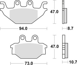 TRW ZF KLOCKI HAMULCOWE KH377 SINTER OFFROAD CAN-AM DS 250 08-15, KAWASAKI KVF 300 13-, PRZÓD/TYŁ