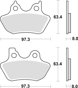 TRW ZF KLOCKI HAMULCOWE KH400 SINTER STREET HARLEY-DAVIDSON XL / XLH 883 99-03, XL 1200 00-03, FLHR / FLHT / FLSTC / FLTRI / FXD