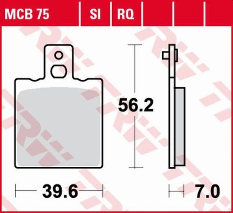 TRW ZF KLOCKI HAMULCOWE KH47 ORGANIC APRILIA AF-1 / ET 50 87-90, AF-1 125 88-92, RS 250 95-02, YAMAHA SZR 660 95-98, TYŁ