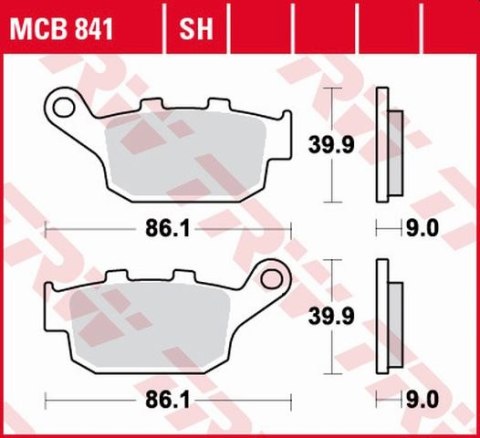 TRW ZF KLOCKI HAMULCOWE KH496 ORGANIC HONDA CBF 500 / CB500 X / CBR500 13-, CB 650 F / CBR 600 14-, NC 750 14-, KAWASAKI VERSYS TRW ZF KLOCKI HAMULCOWE KH496 ORGANIC HONDA CBF 500 / CB500 X / CBR500 13-, CB 650 F / CBR 600 14-, NC 750 14-, KAWASAKI VERSYS