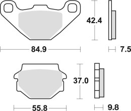 TRW ZF KLOCKI HAMULCOWE KH67 SINTER OFFROAD APRILIA PEGASO 650 91-00, KAWASAKI KLR 250 84-05, GPZ 500 88-04, KLE 500 91-07, KL /