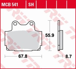 TRW ZF KLOCKI HAMULCOWE KH104 SINTER STREET YAMAHA FZR 250 '87-'88, TZR '85-'92, FZ 600 '86-'87, FZS 600 FAZER '98-'03, XJ 600N/