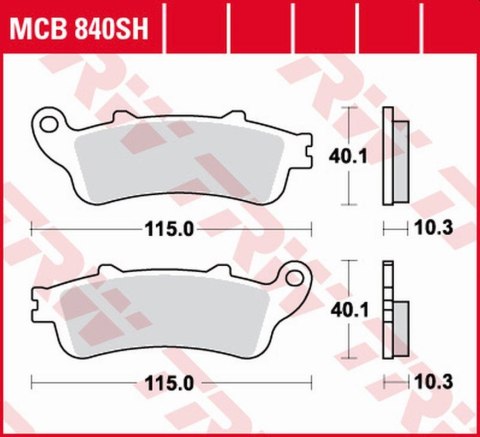 TRW ZF KLOCKI HAMULCOWE KH261 SINTER STREET HONDA GL 1800 GOLD WING '01-'17, VFR 800F '06-'13, XL 1000V VARADERO '04-'11, CBR 11 TRW ZF KLOCKI HAMULCOWE KH261 SINTER STREET HONDA GL 1800 GOLD WING '01-'17, VFR 800F '06-'13, XL 1000V VARADERO '04-'11, CBR 11