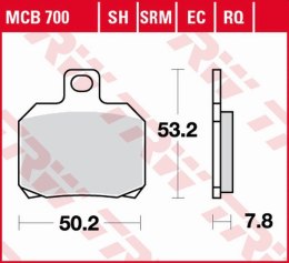 TRW ZF KLOCKI HAMULCOWE KH266 SINTER DERBI GPR 50 '03-'16, SENDA 50 '07-'17, GP1 125 '06-'11, PEUGEOT CITY STAR '10-, SUZUKI UH 