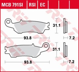 TRW ZF KLOCKI HAMULCOWE KH450 ECO ORGANIC YAMAHA YZ 125 '08-, WR-F 250/450 '15-, YZ-F 450 '08-, PRZÓD