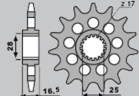 CHT WYPRZEDAŻ ZĘBATKA PRZEDNIA 2147 17 KTM 950/990/1190 '06-'13 (JTF1904.17)