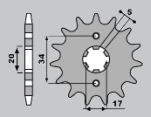 CHT ZĘBATKA PRZEDNIA 2037 17 HONDA CBR 125 '04-'14, CBF 125 '09-'14 (JTF1264.17) CHT ZĘBATKA PRZEDNIA 2037 17 HONDA CBR 125 '04-'14, CBF 125 '09-'14 (JTF1264.17)
