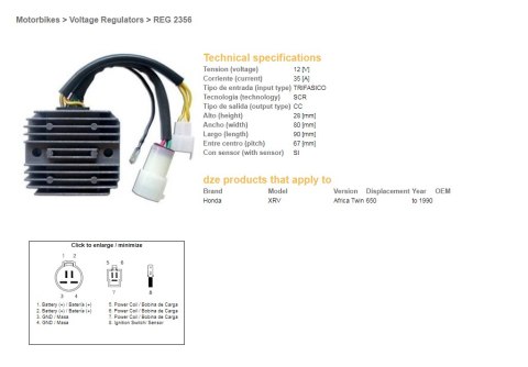 DZE REGULATOR NAPIĘCIA HONDA XRV 650 AFRICA TWIN '90 (OEM-31600-MS8-000) DZE REGULATOR NAPIĘCIA HONDA XRV 650 AFRICA TWIN '90 (OEM-31600-MS8-000)