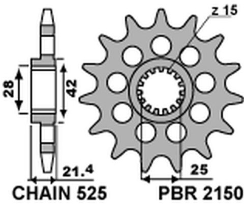 PBR ZĘBATKA PRZEDNIA 2150 16 18NC APRILIA 750/1200 (ŁAŃC. 525) (JTF709.16) PBR ZĘBATKA PRZEDNIA 2150 16 18NC APRILIA 750/1200 (ŁAŃC. 525) (JTF709.16)