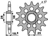PBR ZĘBATKA PRZEDNIA 2178 16 18NC APRILIA RSV 1000 09-11 (ŁAŃC. 525)