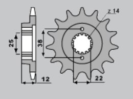 CHT ZĘBATKA PRZEDNIA 495 15 DUCATI 750 PASO 87-90 (495-15)