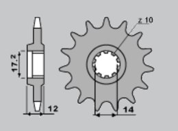 CHT ZĘBATKA PRZEDNIA 553 14 GILERA 50 91-96 (599-14) (ŁAŃC.415)