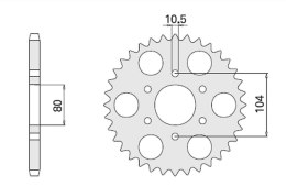 CHT ZĘBATKA TYLNA 501 33 KAWASAKI KZ 750 GPZ 1100 (501-33) (ŁAŃC.630)